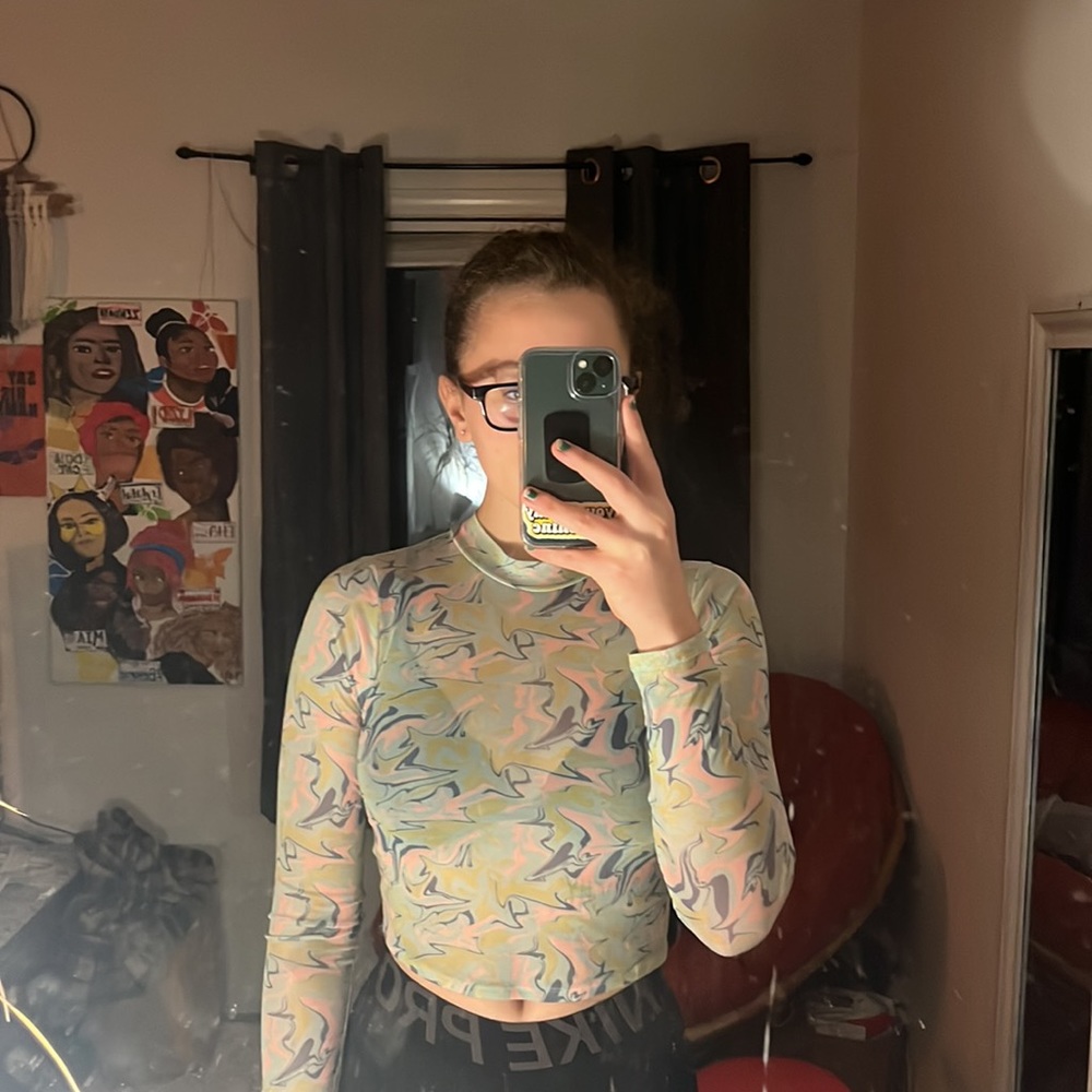 Brandy Melville Mesh Marbled Long Sleeve